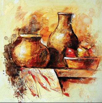 Textured Utensils oil painting